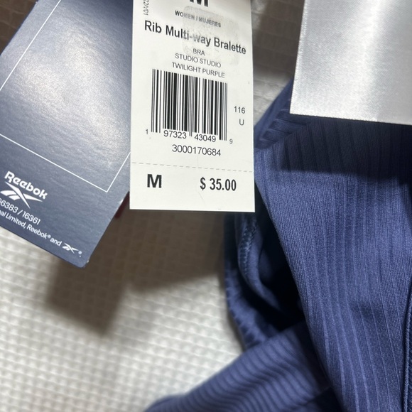 NWT Reebox Ribbed Multi-Way Bralette Twilight Purple Size M - Picture 7 of 8